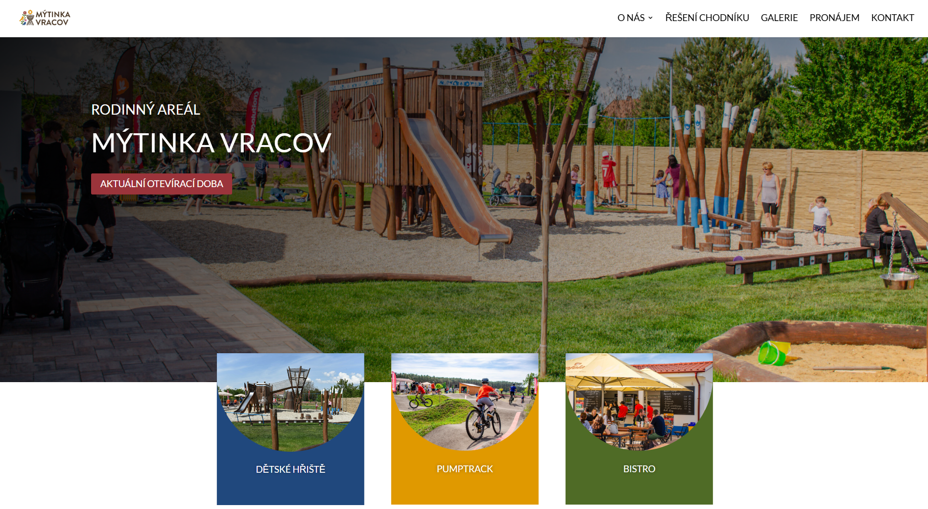 Web pro areál Mýtinka Vracov